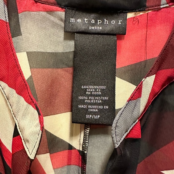DONATED ❌Metaphor, Very Sheer Blouse, Sz MP - Picture 3 of 7